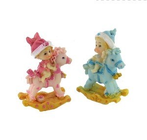 木馬に乗った赤ちゃん デコレーション 8 cm (4個入)