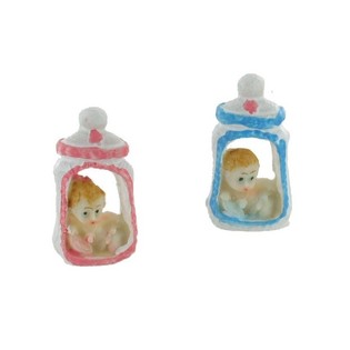 ベビーシャワー・出産祝いデコレーション - 哺乳瓶入りの赤ちゃん 5.5 cm (12個入)