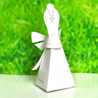 ウェディングプチギフト用ボックス - ウェディングドレス型 (50個入)