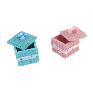 デコレーション収納ミニボックス - ピンク/ブルー (2個入)