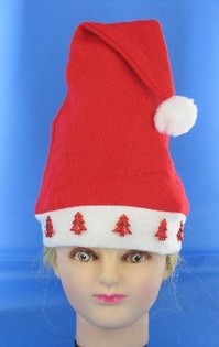 光るクリスマスサンタ帽子 赤いツリーデザイン(12個入)