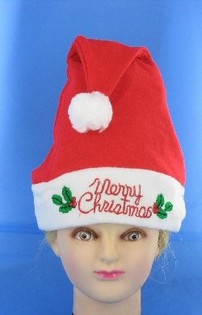 光る「MERRY CHRISTMAS」クリスマスサンタ帽 (12個入)