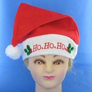 光るクリスマスサンタ帽「HO HO HO」 (12個入)
