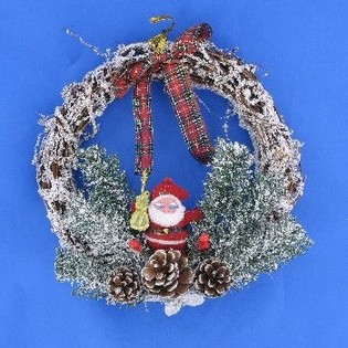 ミニ豪華スノー風クリスマスドアハンガー