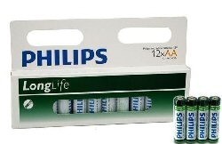 12x 電池 "PHILIPS - SUPER HEAVY DUTY" AA - LONGLIFE (12個入り ブリスター)