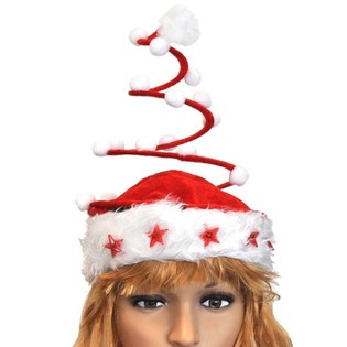 デラックス スパイラル クリスマスハット 光る星 (12個入)