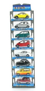 吊り下げ台紙付き メタル製ミニカー 8台セット