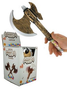 音の出るおもちゃの斧&キャンディ(12個入)