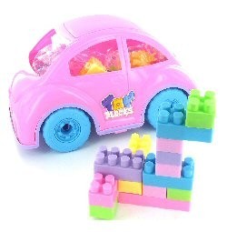 女の子向け 大きなブロック付きおもちゃの車