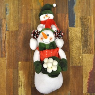 ぬいぐるみ スノーマンと雪の赤ちゃん 肩のせ 38cm