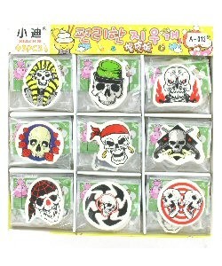 ドクロ消しゴム ディスプレイ付き (45個入)