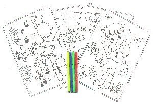 フェルトペン付きぬりえセット (12個入)