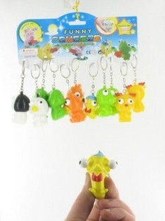 飛び出す目玉 動物キーホルダー (12個入)