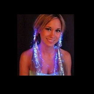 バタフライ付きLED光るヘアエクステ(3個セット)