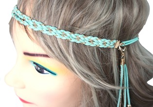 フェザー付きヘアバンド ミント (1個)