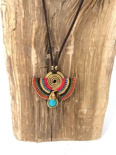 HANDMADE ORIGINALS ハンドメイド ブルーストーン ネックレス レッド/ブラウン (1個)