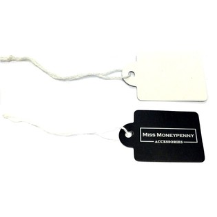 「Miss Moneypenny」ジュエリーラベル 紐付き 3x2.5cm (100枚)