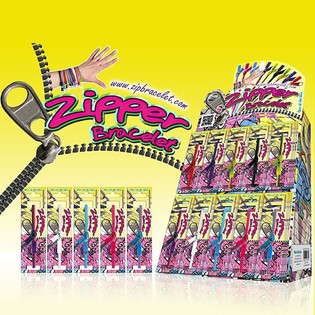 ジッパーブレスレット ディスプレイ付 (96個入)