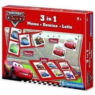 ディズニー ピクサー カーズ 3-IN-1 ゲームセット - メモ - ドミノ - ロト