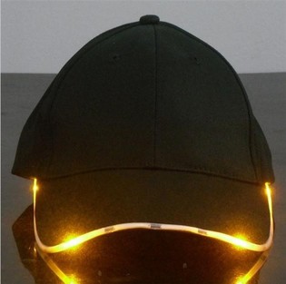 光る LED キャップ / パーティーキャップ - カラー：オレンジ (12個入)