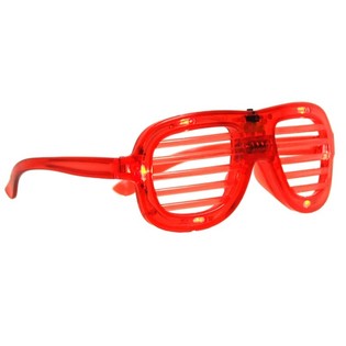 LEDライト付き SHUTTER SHADES シャッターシェードメガネ - カラー：レッド (12個入)