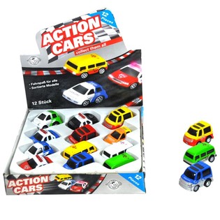 ダイキャスト製メタルフリクションカー ディスプレイ付 (12台セット)
