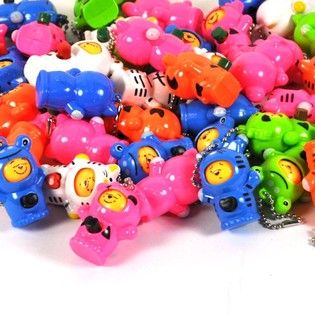 回転する顔のクマのキーホルダー (24個セット)