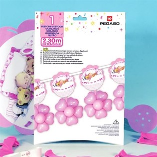 特大バルーンガーランド 2.3メートル - ピンク (3個入)