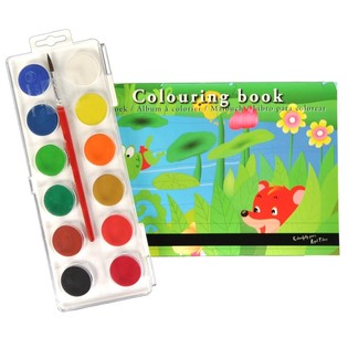 ROYAL TALENS 塗り絵帳 12色水彩絵の具付き (30冊セット)