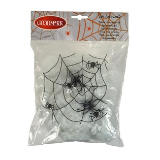 ハロウィン デコレーション蜘蛛の巣 蜘蛛2匹付き (4個セット)