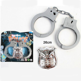 警察の手錠とバッジ (24個セット)