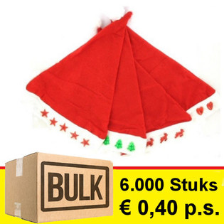 ***バルク特価*** 光るクリスマスサンタ帽 アソートパック (6,000個入)