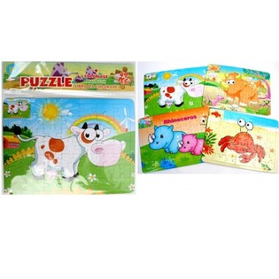 アニマルパズル ミックス、26x19 cm (24個セット)
