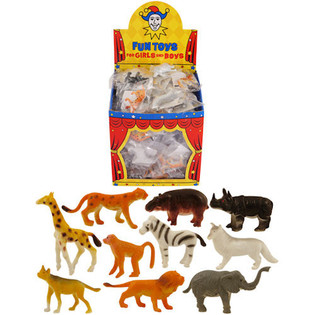 ジャングル動物つかみ取り玩具 ディスプレイ付き (84個入)