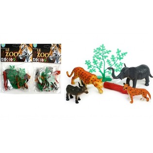 動物園の動物フィギュアセット (24個入)