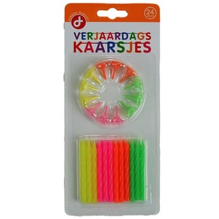 バースデーキャンドルセット、内容：ホルダー付きキャンドル24本