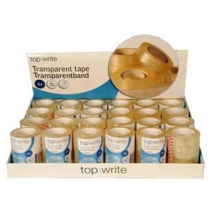 TOPWRITE - 透明テープ 6巻セット ディスプレイ入り (24セット x 6巻)