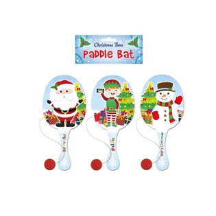 クリスマス - ゴム付きパドルボールゲーム (24個入)