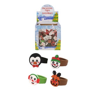 子供用シリコンリング：クリスマスフィギュア ディスプレイ入り（156個入り）