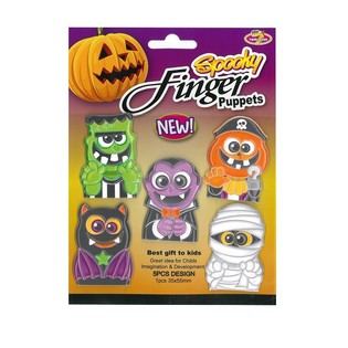 ハロウィーン 怖い指人形 5個セット 台紙付き (48組)