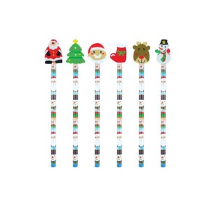 クリスマス消しゴム付き鉛筆 (24本入)