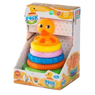 音の鳴るアヒルのスタッキングリング プレイセット、0ヶ月から (6個入り)