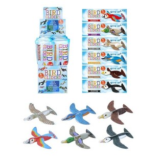 鳥のデザイン 発泡スチロール飛行機 ディスプレイ付 (48個入)