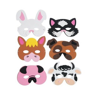 牧場の動物 フォームマスク ミックス (24個セット)