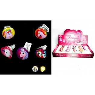 光る LED ユニコーン 子供用リング ディスプレイ入り (50個セット)