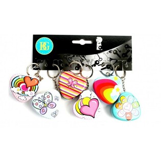 ハート型の金属製収納ボックス付きキーホルダー（12個入り）
