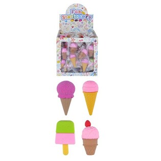 アイスクリーム型 消しゴム ディスプガイボックス入り (96個入)
