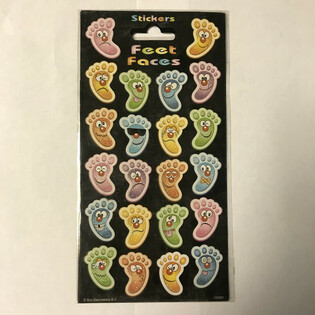 ステッカー：Vrolijke Voeten / Feet Faces、20 x 10 cm (10枚)