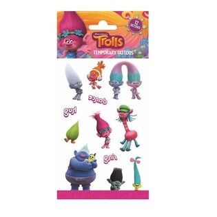 トロールズ (Trolls) タトゥーシール - 20 x 10 cm (10枚入)