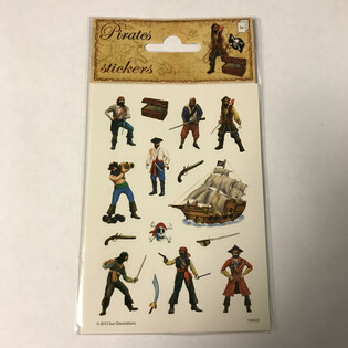 ステッカーシート：海賊、サイズ 16 x 9 cm (10個セット)